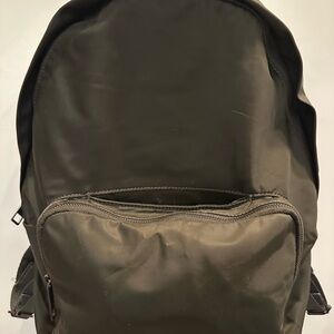 Lululemon Olive Green Satin Finish Everywhere Backpack. 15 x 14.5 x 5